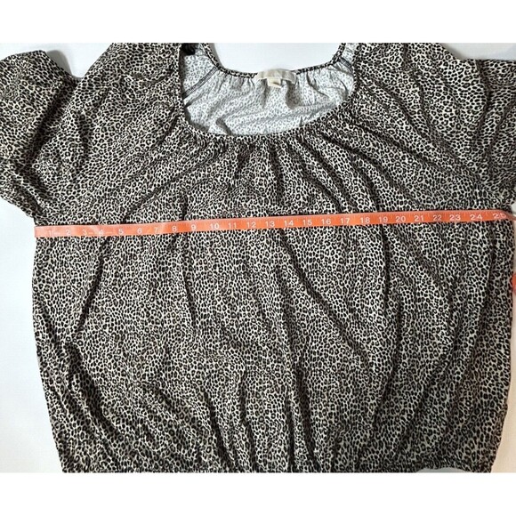 Michael Kors Cheetah Print Top Plus 3X  Animal Black Tan Flowy Soft - Picture 5 of 6